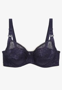 Granatowy Biustonosz Koronkowy Typu Full Cup Vikoni - Biustonosze - miniaturka - grafika 1