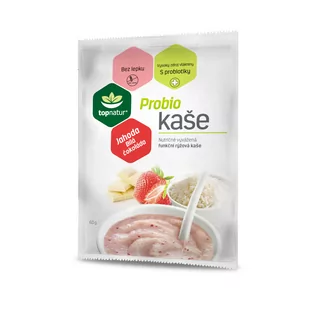 Topnatur - Owsianka Probio, truskawka z białą czekoladą, 60 g - Kasza - miniaturka - grafika 1