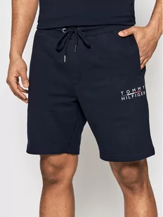 Tommy Hilfiger Szorty sportowe Square Logo MW0MW24152 Granatowy Regular Fit - Spodnie sportowe męskie - miniaturka - grafika 1