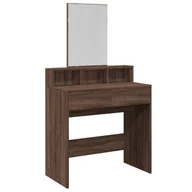 Toaletki - vidaXL Toaletka z lustrem brązowy dąb 80x41x144,5 cm - miniaturka - grafika 1