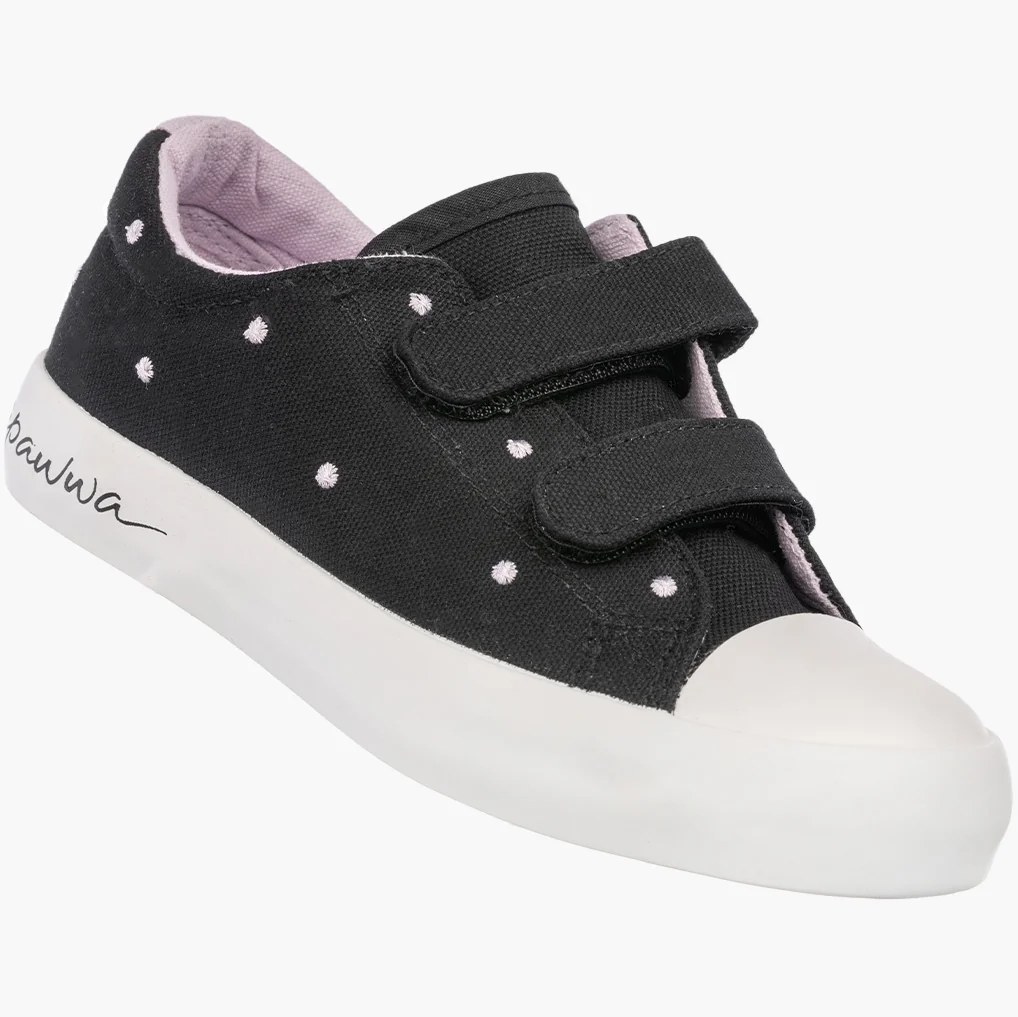 Trampki Dziecięce Buty Sportowe Do Szkoły Na Rzepy Czarne APAWWA 28