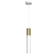 Lampy sufitowe - Luminex Cassa 4141 lampa wisząca zwis 1x8W GU10 biała/złota - miniaturka - grafika 1