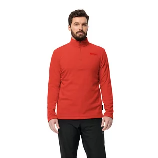 Bluzy męskie - Męska bluza polarowa Jack Wolfskin TAUNUS HZ M strong red - S - grafika 1