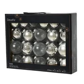 Bombki - Zestaw bombek szklanych 5 / 6 / 7 cm 21 sztuk srebrny - miniaturka - grafika 1