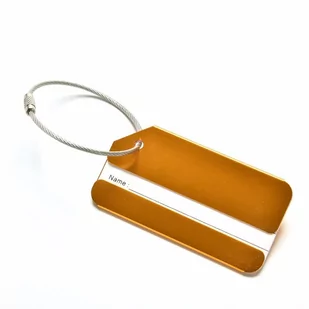 Identyfikator na bagaż metalowy złoty - Akcesoria podróżnicze - miniaturka - grafika 1