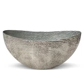 Miski i półmiski - MISA DEKORACYJNA NACZYNIE OZDOBNE 45X22X22 SREBRNA - miniaturka - grafika 1