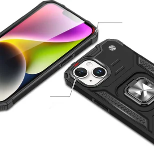 Pancerne etui z uchwytem na palec do iPhone 15 Wozinsky Ring Armor - różowe złoto - Etui i futerały do telefonów - miniaturka - grafika 2