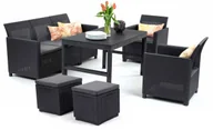 Meble ogrodowe - KETER Zestaw mebli ogrodowych Marie 3-set Lyon Club dla 7 osób grafitowy - miniaturka - grafika 1