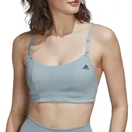 Bielizna sportowa damska - Biustonosz sportowy adidas Yoga Studio Light-Support HF2269 - niebieski - miniaturka - grafika 1