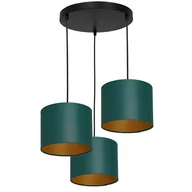 Lampy sufitowe - Luminex Arden 3551 Lampa wisząca zwis 3x60W E27 czarny/zielony/złoty - miniaturka - grafika 1