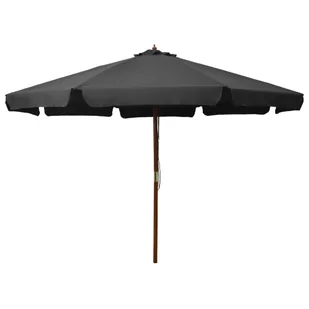 Parasol ogrodowy na drewnianym słupku, 350 cm, antracytowy - Parasole ogrodowe - miniaturka - grafika 1