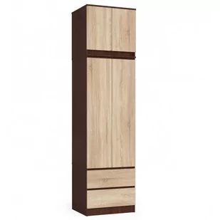 Szafa z nadstawką do sypialni 60 cm STAR - wenge-dąb sonoma - Szafy - miniaturka - grafika 1