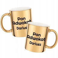 Kubki - Kubek Z Nadrukiem PAN ADWOKAT IMIĘ Złoty Metaliczny Kreator - miniaturka - grafika 1