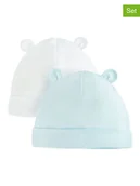 Czapeczki dla niemowląt - COOL CLUB Czapki (2 szt.) w kolorze białym i błękitnym - miniaturka - grafika 1