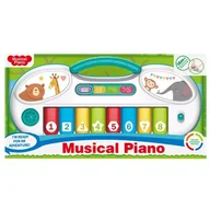 Zabawki interaktywne dla dzieci - Małe pianino z 8 klawiszami, efektami dźwiękowymi i świetlnymi. - miniaturka - grafika 1