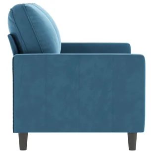 Sofa 2-osobowa, niebieski, 120 cm, tapicerowana aksamitem - Sofy i kanapy - miniaturka - grafika 5