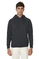 Bluzy męskie - TRENDYOL MAN BLUZA MĘSKA Z KAPTUREM CIEMNO SZARA MELANŻ DŁUGI RĘKAW L 5DA - miniaturka - grafika 1