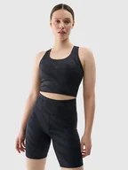 Koszulki sportowe damskie - 4F Top sportowy w kolorze czarnym - miniaturka - grafika 1