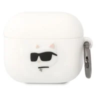 Akcesoria do słuchawek - Etui / Pokrowiec Karl Lagerfeld 3D Logo NFT Choupette Head na Airpods 3 (KLA3RUNCHH) białe - miniaturka - grafika 1