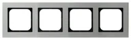 Klawisze i ramki - Ospel Ramka  poczwórna SONATA metal 6mm - naturalne aluminium - miniaturka - grafika 1