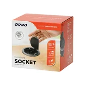 Gniazdka elektryczne - Orno Gniazdo meblowe $8386cm wpuszczane w blat z pokrywką ładowarką USB i przewodem 1,9m 1x2P+Z 1xUSB czarne OR-AE-1373/B - miniaturka - grafika 1