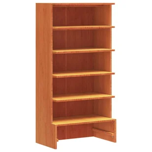 vidaXL Stojak na buty wosk brązowy 52x30x104 cm lite drewno sosnowe - Szafki na buty - miniaturka - grafika 1