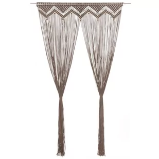 Zasłona z makramy, kolor taupe, 140 x 240 cm, bawełna - Zasłony - miniaturka - grafika 1