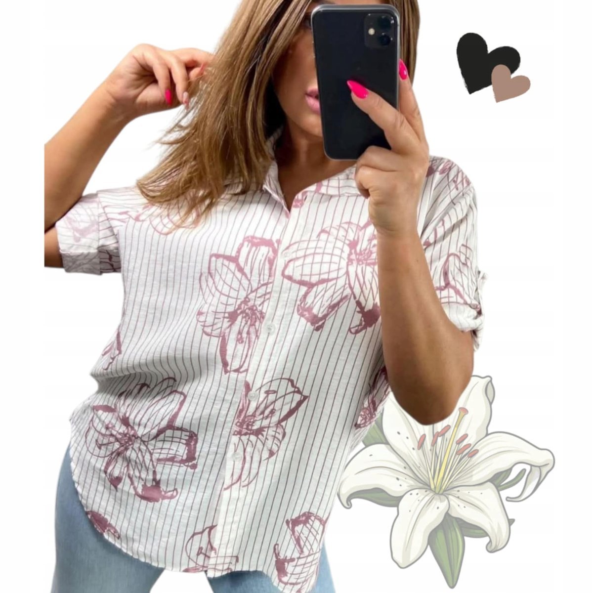 PIĘKNA LILIA KOSZULA DAMSKA WISKOZA rozpinana tunika paski 50 52 5XL 6XL