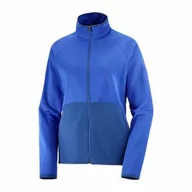 Bluzy sportowe męskie - Bluza Salomon Sntial Warm FZ W Nautical Blue - miniaturka - grafika 1