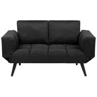 Sofy i kanapy - Beliani Sofa rozkładana tapicerowana czarna BREKKE - miniaturka - grafika 1