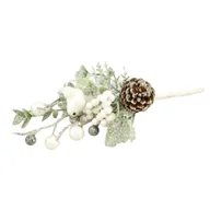 Ozdoby bożonarodzeniowe - Gałązka ozdobna 25 cm ośnieżona - miniaturka - grafika 1