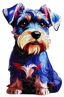 Puzzle - Puzzle drewniane / kolorowe - Pies (Sznaucer) - miniaturka - grafika 1