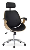 Fotele i krzesła biurowe - Elior Nowoczesny fotel obrotowy czarny + dąb złoty P3-A56 - miniaturka - grafika 1