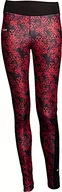 Legginsy - Hayashi Legginsy, spodnie kompresyjne"Flowers", czarny - czerwony, L - miniaturka - grafika 1