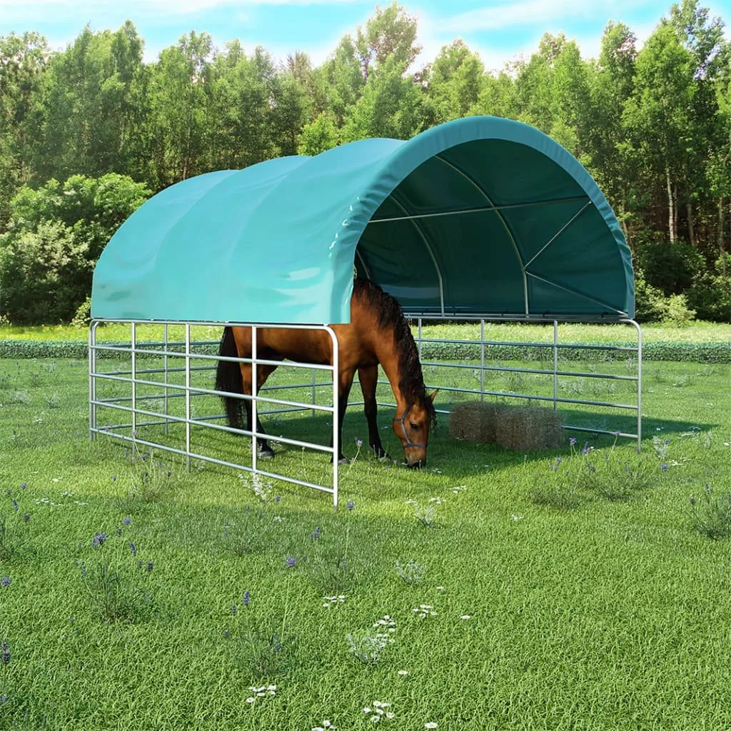 vidaXL Namiot dla bydła, PVC, 3,7 x 3,7 m, zielony 3056433