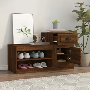 Szafka na buty, brązowy dąb, 100x42x60 cm Lumarko! - Szafki na buty - miniaturka - grafika 4
