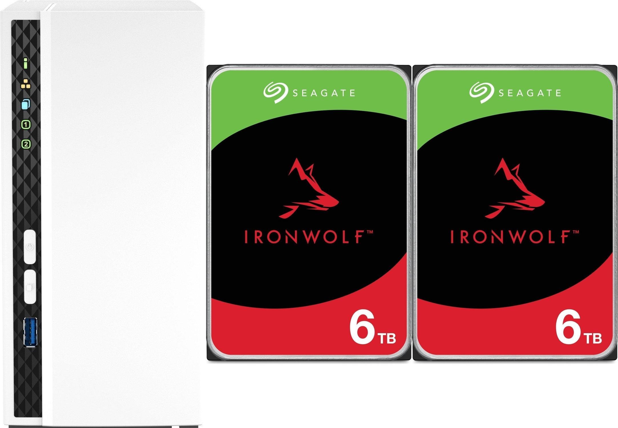 Serwer plików Qnap TS-233 + 2x Seagate IronWolf 6TB ST6000VN006