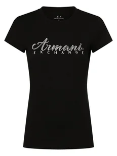 Armani Exchange Koszulka damska Kobiety Bawełna czarny jednolity, S - Koszulki i topy damskie - miniaturka - grafika 1