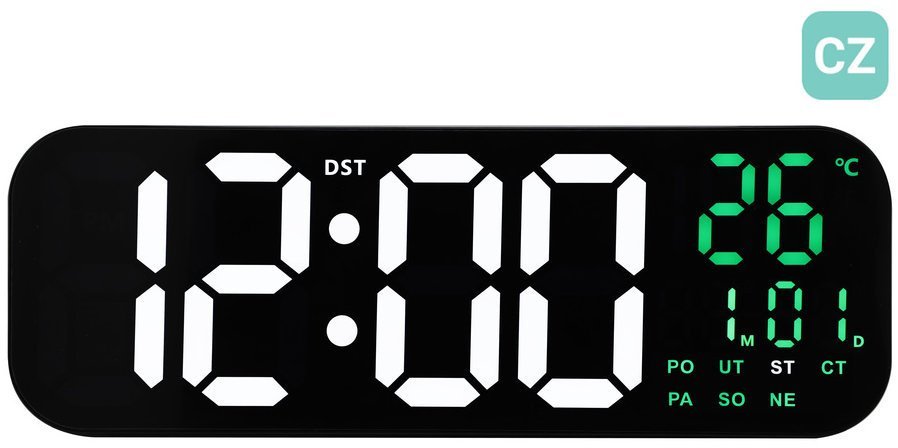 JVD Zegar sieciowy LED stoper timer z pilotem DH9016.3 cyfry 13 cm, wersja czeska