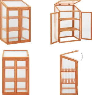vidaXL Szklarnia 60x45x100 cm drewno jodłowe - Szklarnia - Szklarnie - Szklarnie drewniane - Szklarnie drewniane - Szklarnie ogrodowe - miniaturka - grafika 1