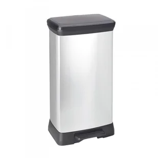 Kosz na śmieci z pedałem 50L CURVER DECO BIN srebrny /187177/ - Kosze biurowe - miniaturka - grafika 1