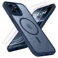 Etui i futerały do telefonów - 3w1 Zestaw Etui Hybrydowe + Szkło do Apple iPhone 16 Pro Max obudowa ochronna Hybrydowe MagSafe z ochroną obiektywu case + 2x Szkło hartowane ochronne na telefon Alogy 3in1 Case Pack Navy Blue Granatowe - miniaturka - grafika 1