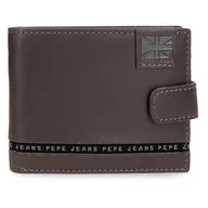 Paski - Pepe Jeans Pasek poziomy portfel zatrzaskowy brązowy 11x8,5x1 cm Skóra by Joumma Bags, Brązowy brązowy, Talla única, Portfel poziomy z zapięciem na klik - miniaturka - grafika 1