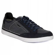 Sneakersy męskie - Geox Sneakersy męskie skórzane U Walee A Navy granatowe U022CA 0NB22 r.44 - miniaturka - grafika 1