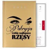 Notesy i bloczki - KALENDARZ ZŁOTY PLANER TERMINARZ A5 2025 PREZENT DLA STYLISTKI RZĘS WZORY - miniaturka - grafika 1