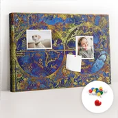 Tablice i flipcharty - Szkolna Tablica korkowa 60x40 cm, Kolorowe Pinezki, wzór Mapa atlasu - miniaturka - grafika 1