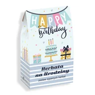Zestawy upominkowe - Gotowy zestaw prezentowy „Happy Birthday“ herbata sypana PREMIUM różne smaki 10szt. prezent upominek na urodziny dla kobiety faceta mężczyzny mamy t.. - miniaturka - grafika 1