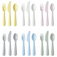 Sztućce dla dzieci - IKEA KALAS Plastikowe sztućce 18szt pastel dla DZIECI do OGRODU turystyczne - miniaturka - grafika 1