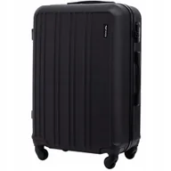 Walizki - WALIZKA XL CZARNA na 4 kółkach ŚREDNIA TWARDA zamek szyfrowy SAMOLOT WINGS - miniaturka - grafika 1