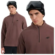 Pozostała odzież narciarska - Bielizna termiczna polarowa (góra) męska 4F 4FWAW25UFLEM065-80S Brązowy L - miniaturka - grafika 1